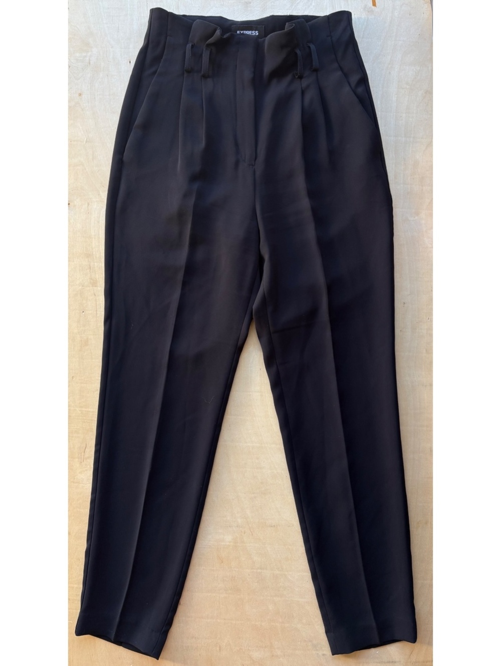 Express Women’s XS Dress Pleated High Waisted Black Office Trouser NO BELT